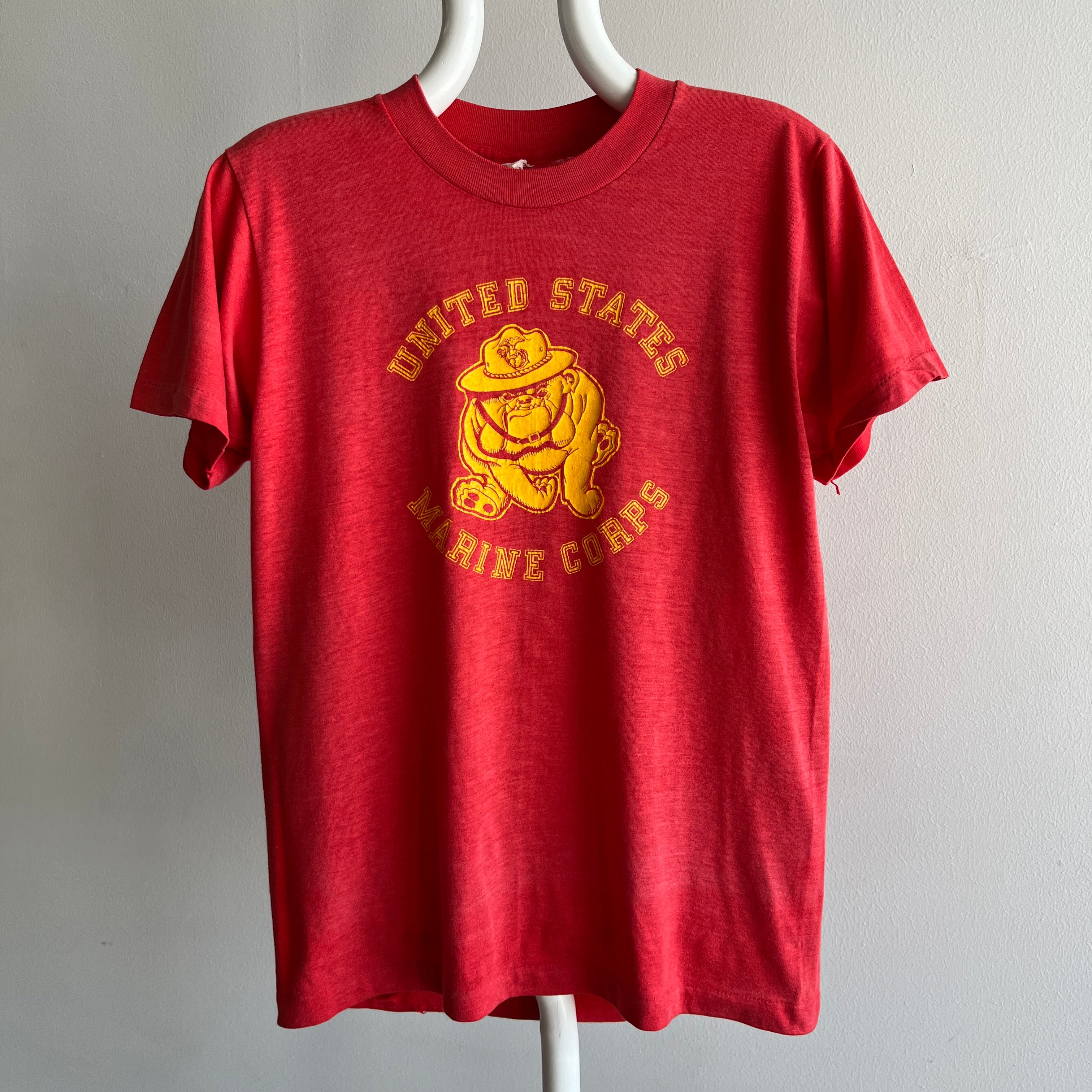 1970s USMC Front and Back Bulldog T-Shirt !!!!! OMFG The Backside !!!!