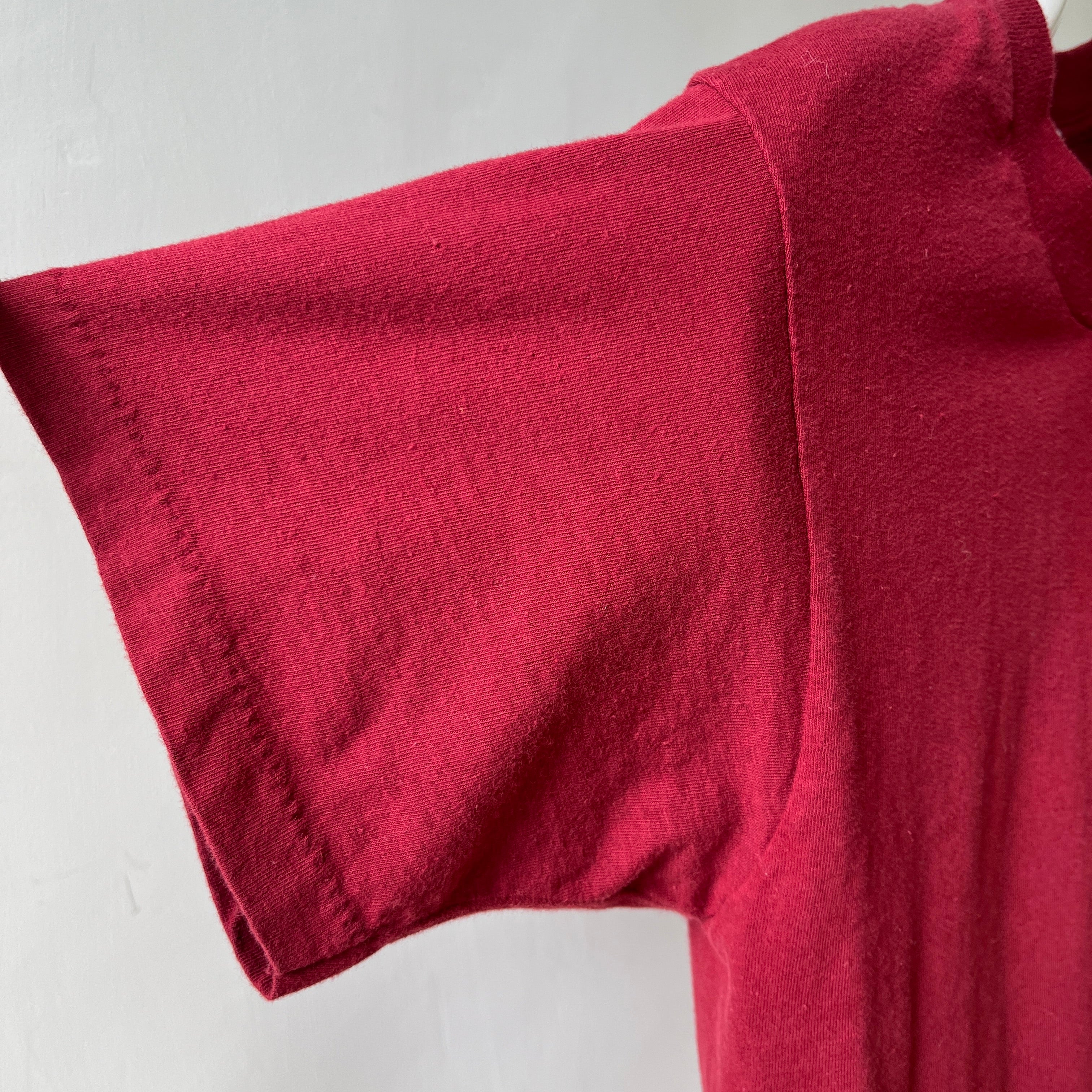 1980s/90s Blank Burgundy Pocket T Shirt