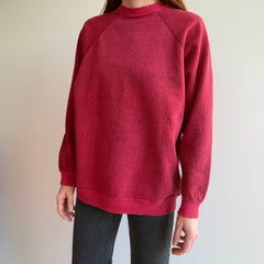 1980s Heather Red Raglan with Hints of a Splitting Collar - Swoon
