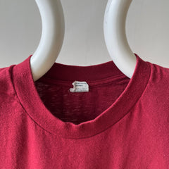 1980s/90s Blank Burgundy Pocket T Shirt
