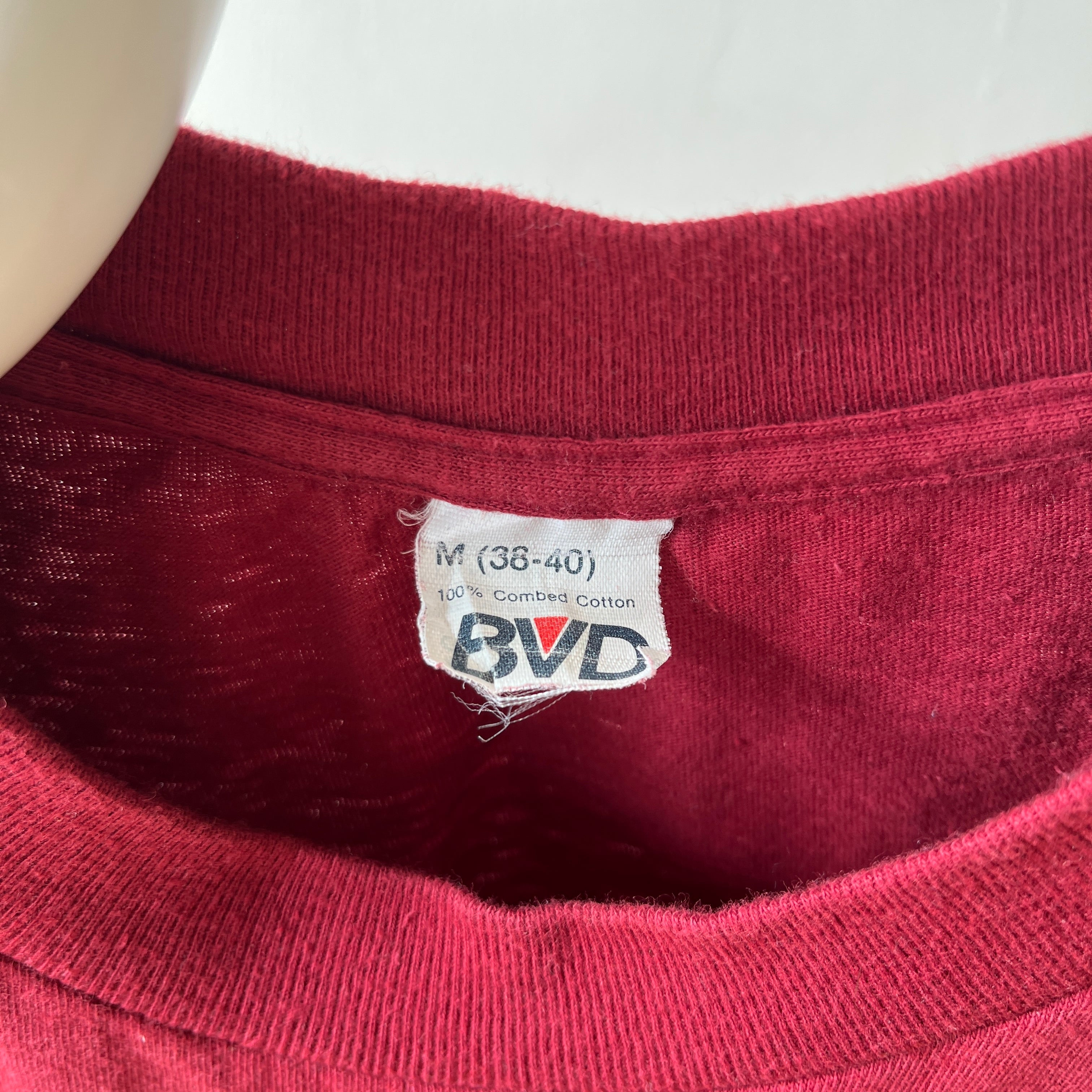 1980s/90s Blank Burgundy Pocket T Shirt