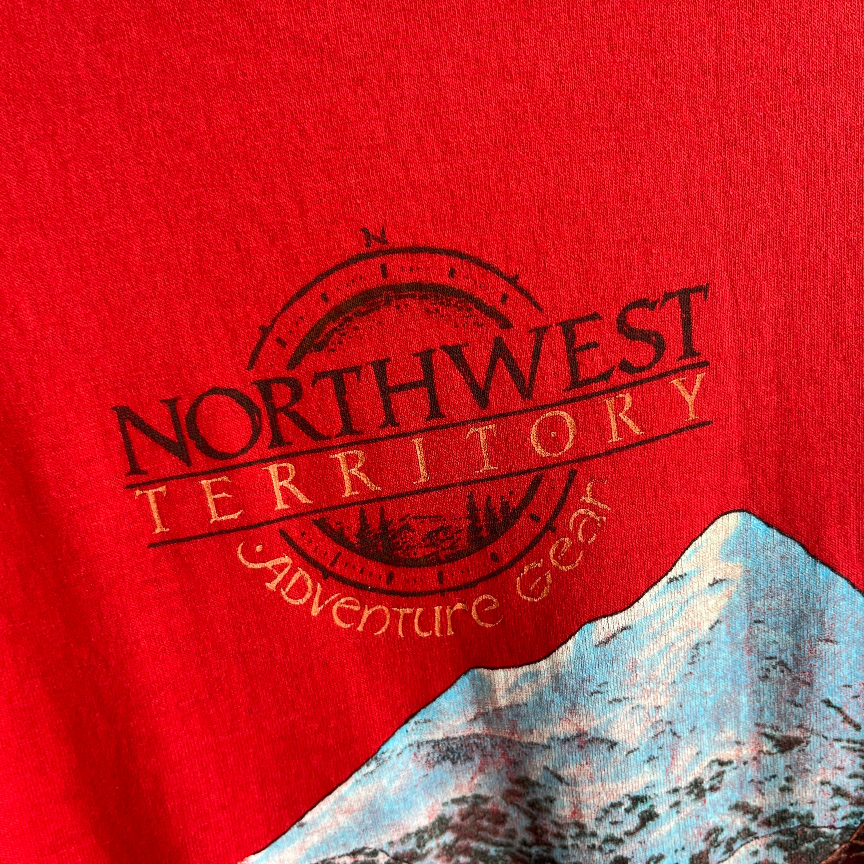 1980s !!! THE BACKSIDE !! Northwest Territory Adventure Gear Pocket T-Shirt