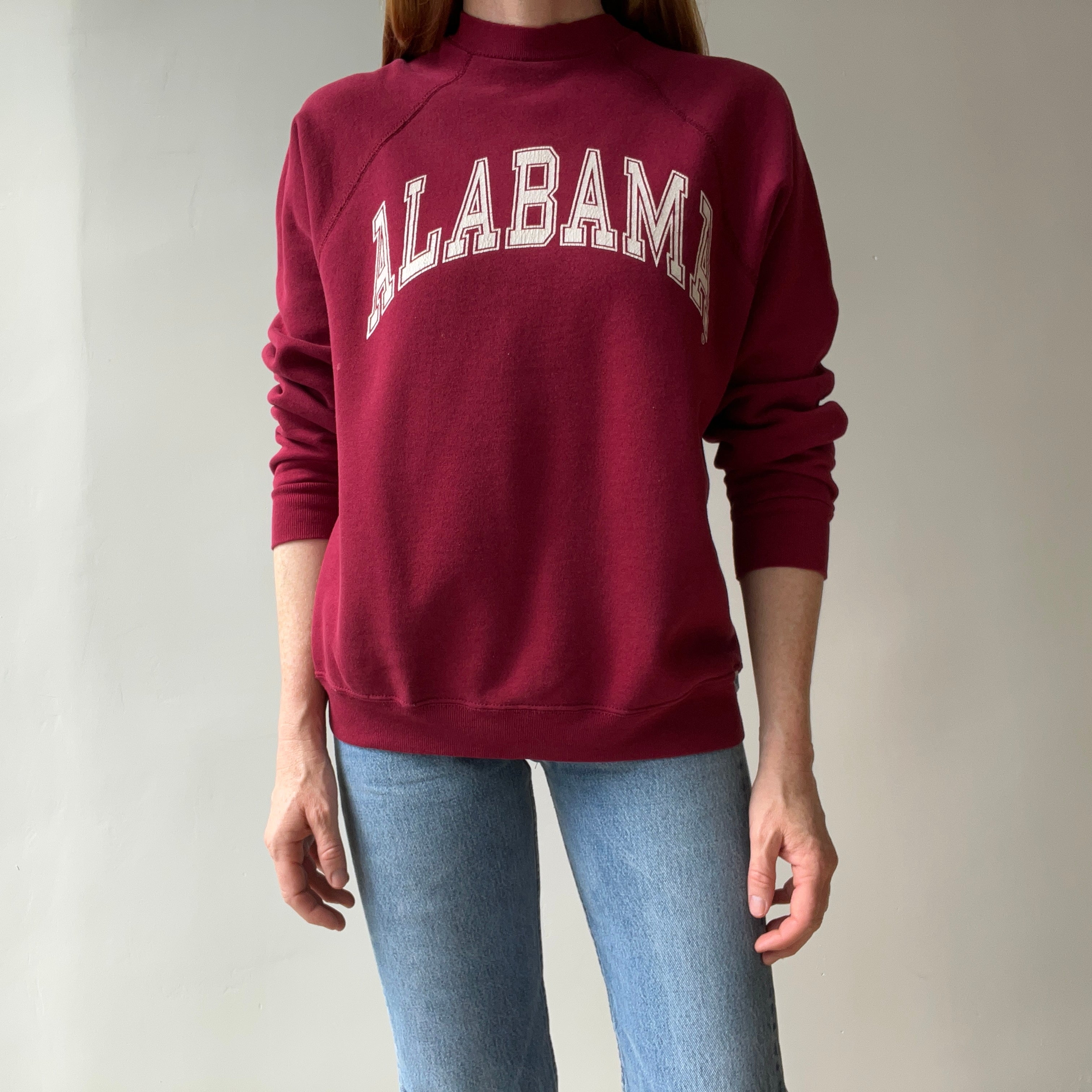 1980s Alabama Split Collar !!!!! Medium Weight Discus Sweatshirt - THIS