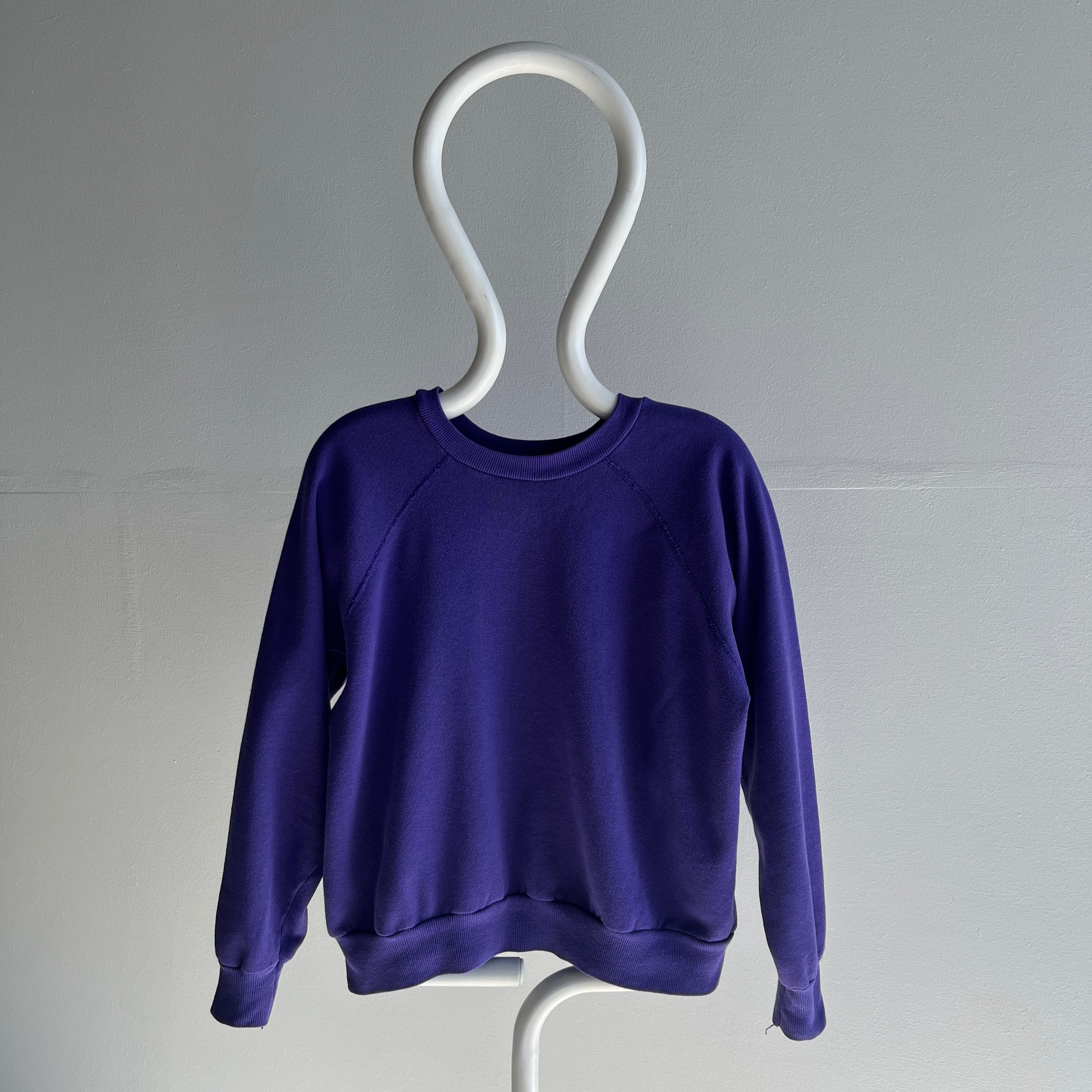 1980s Blank Purple Raglan - Great Fit