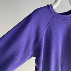 1980s Blank Purple Raglan - Great Fit