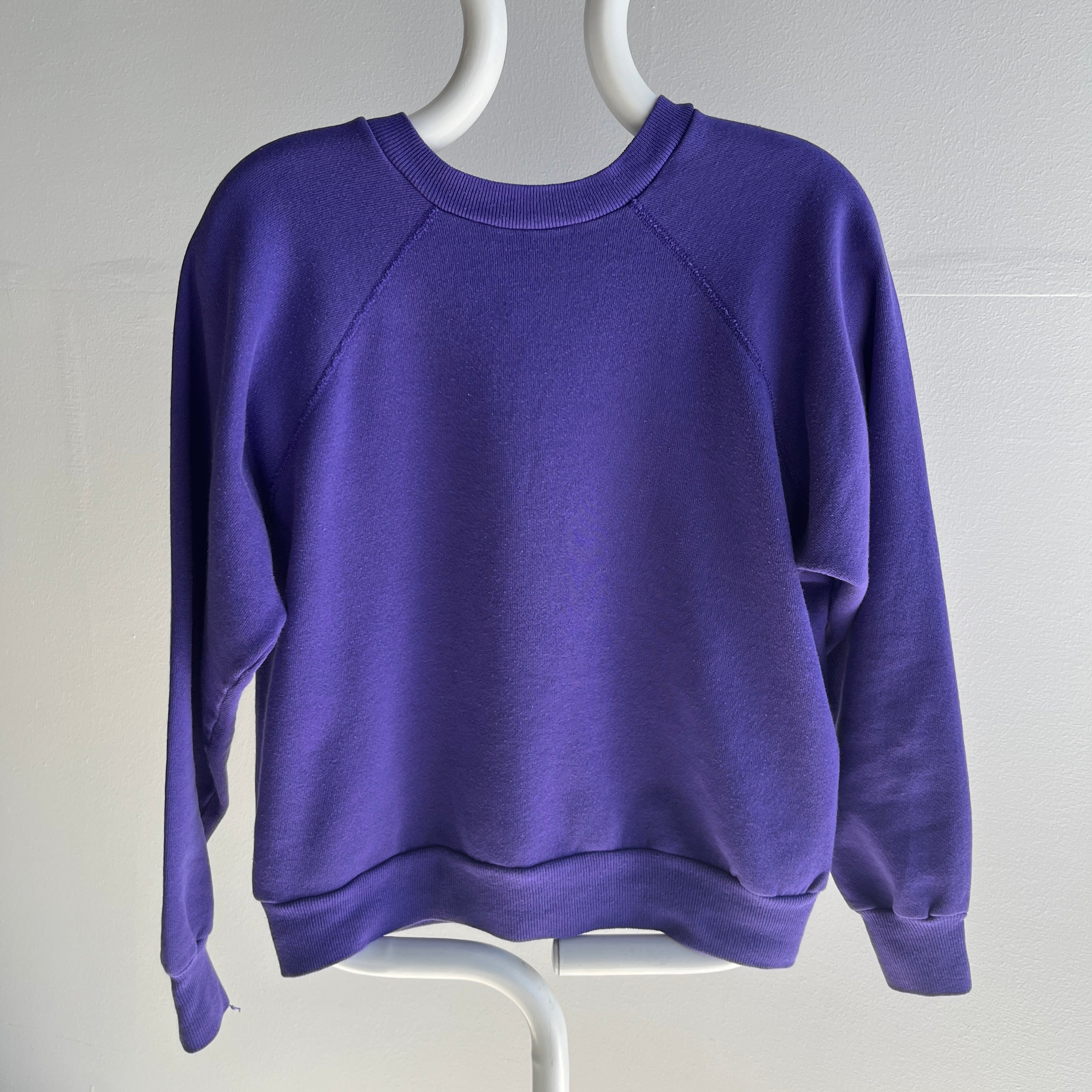 1980s Blank Purple Raglan - Great Fit