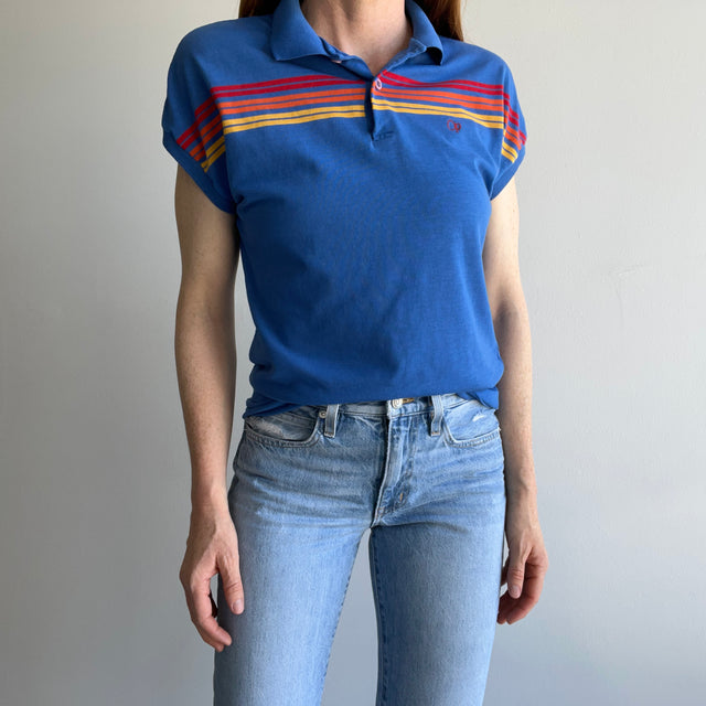 1980s Ocean Pacific Rare Drop Sleeve Striped Super Soft Polo  - YES