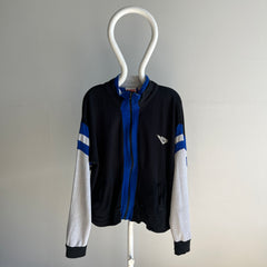 1990s Super Slouchy Stretched Out Pony Color Block Zip Up