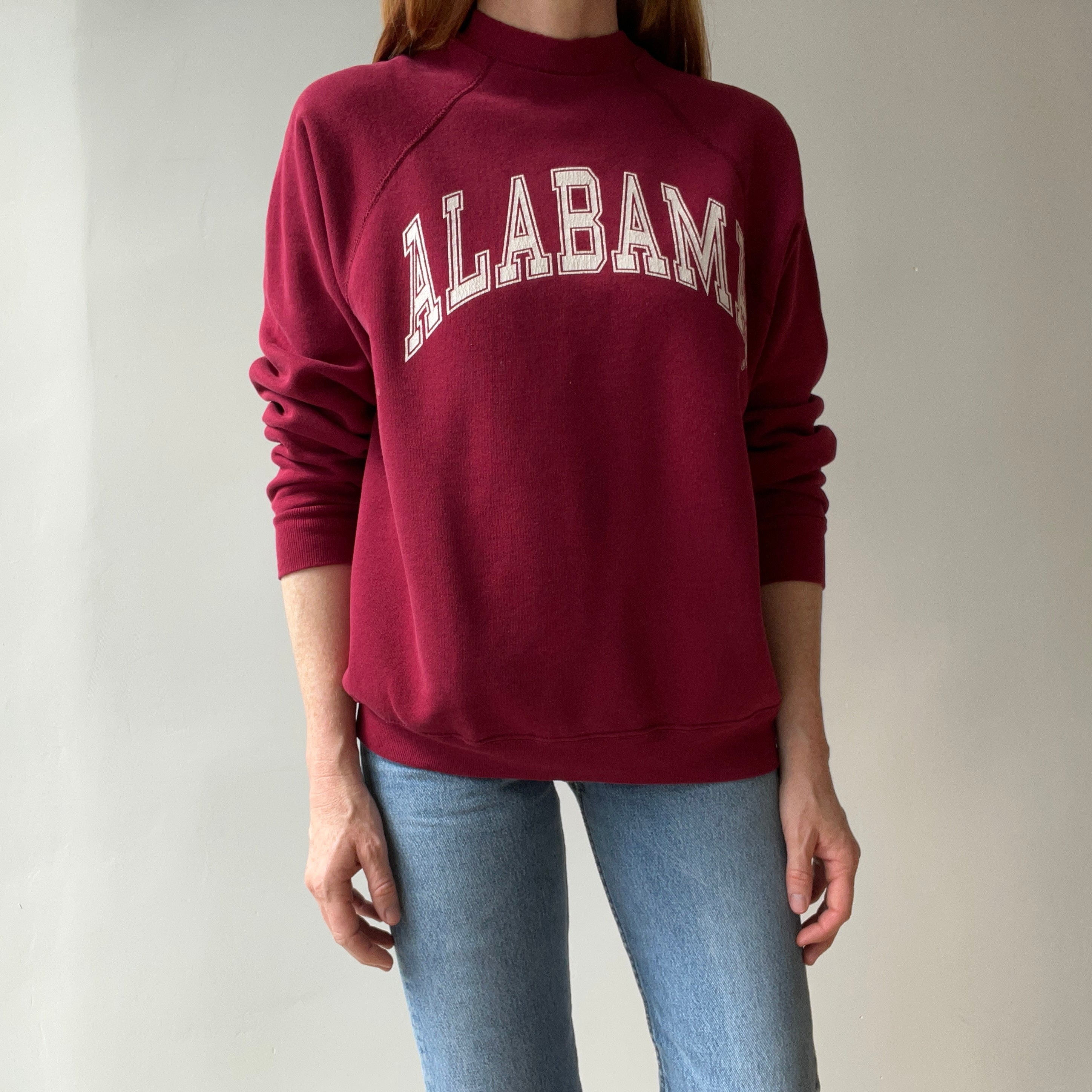 1980s Alabama Split Collar !!!!! Medium Weight Discus Sweatshirt - THIS