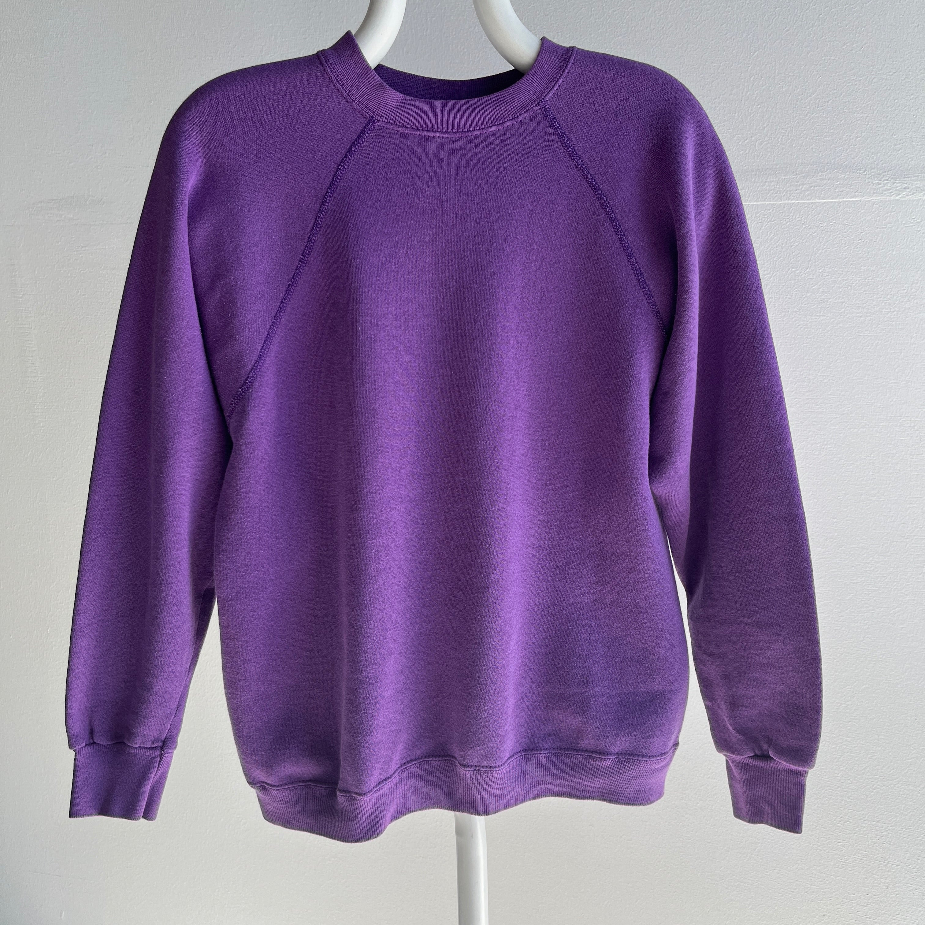 1980s Sweats Appeal by Tultex Nicely Faded Purple Raglan