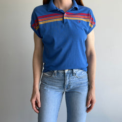 1980s Ocean Pacific Rare Drop Sleeve Striped Super Soft Polo  - YES