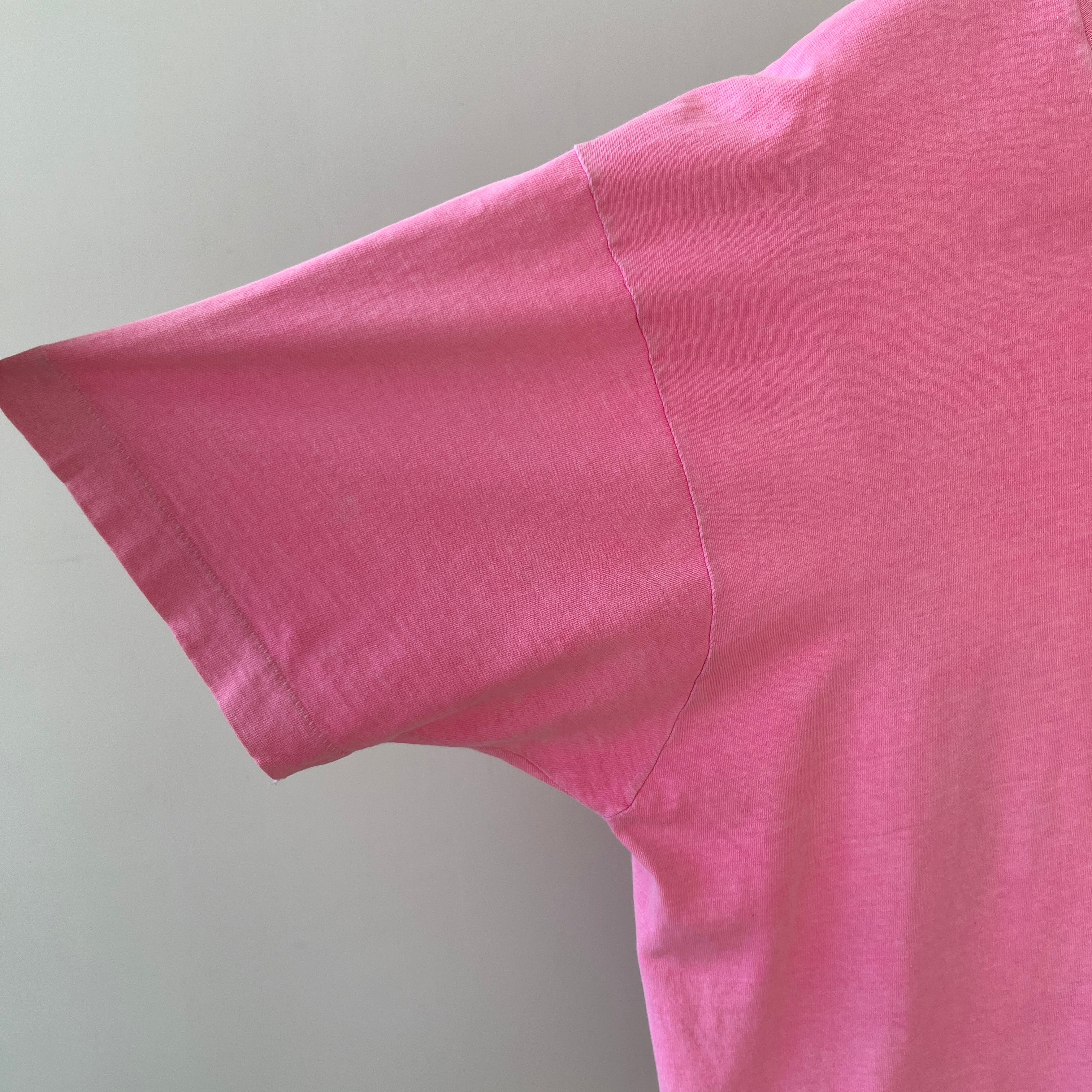 1980s Bright Pink Post College Equine Studies T Shirt