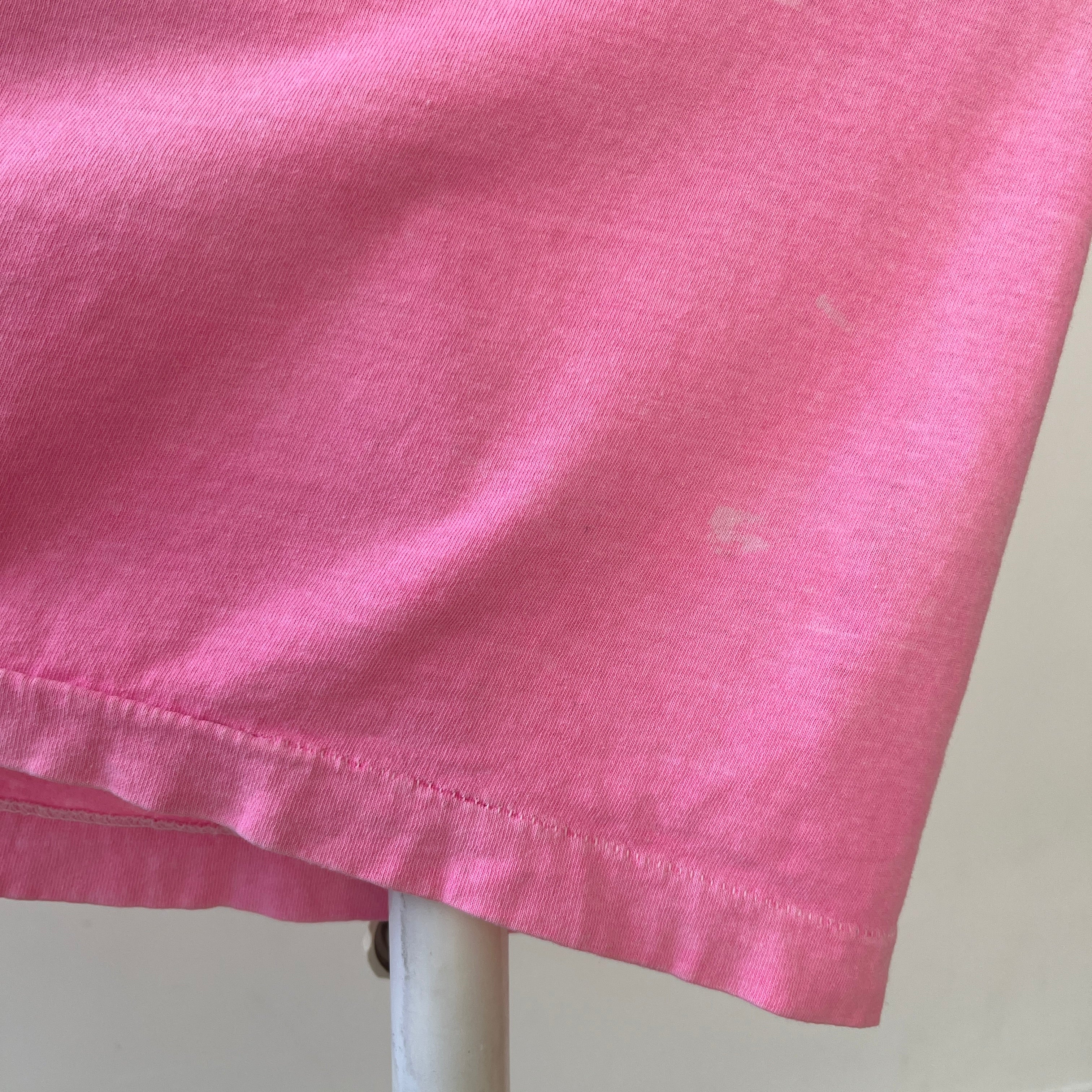 1980s Bright Pink Post College Equine Studies T Shirt