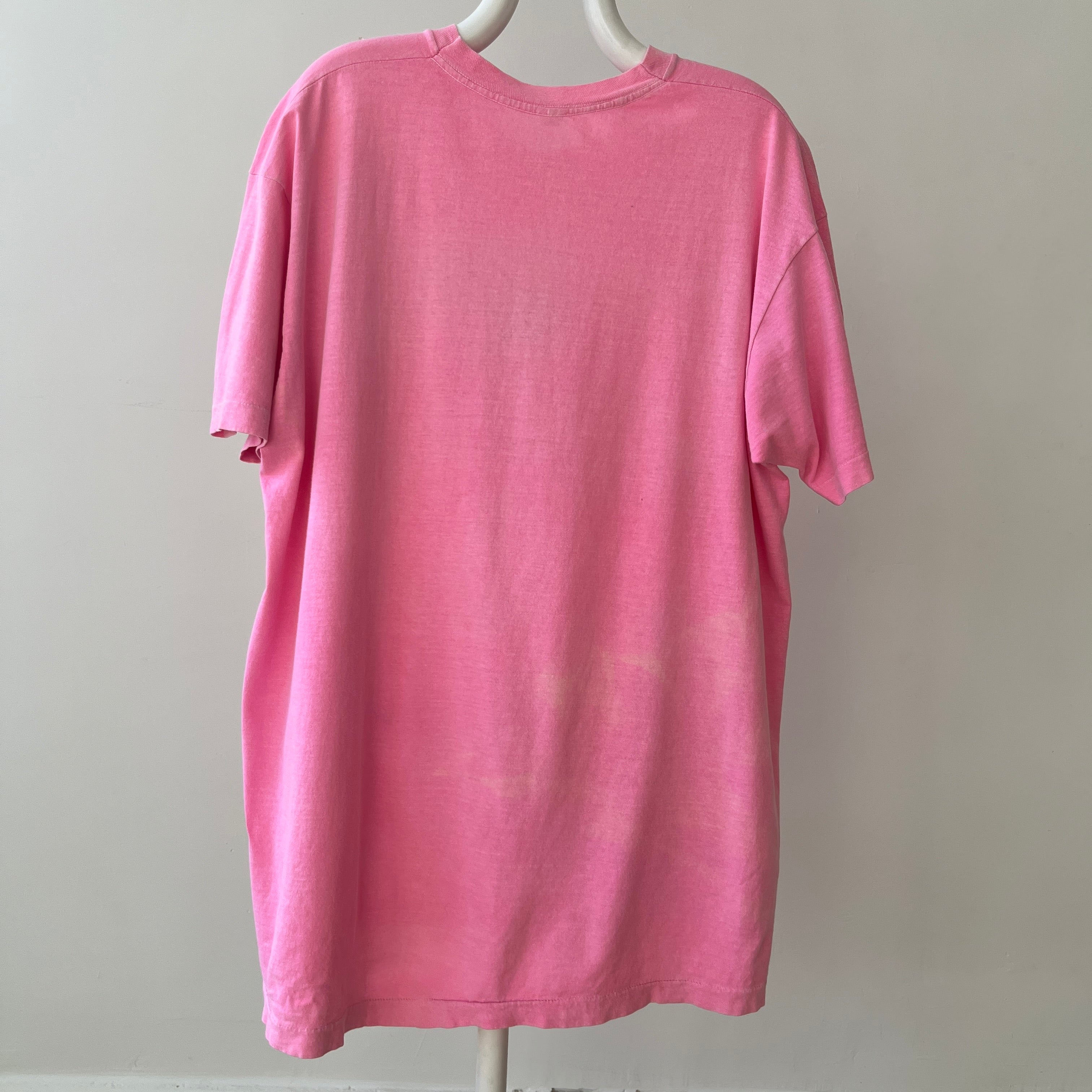 1980s Bright Pink Post College Equine Studies T Shirt