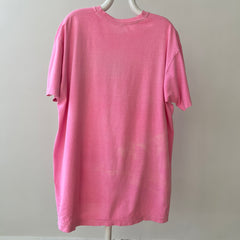1980s Bright Pink Post College Equine Studies T Shirt