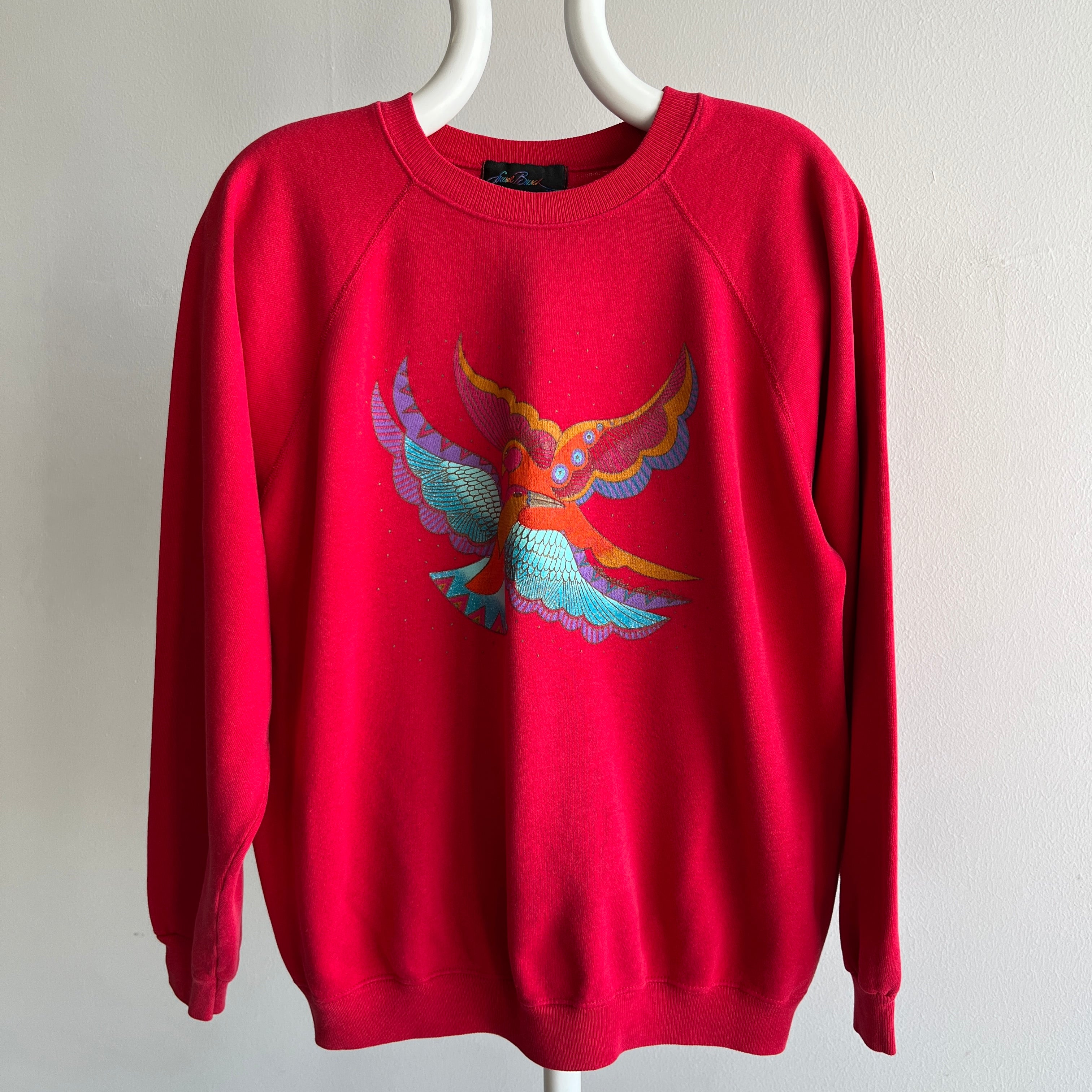 1980s Cool Colorful Birds Sweatshirt