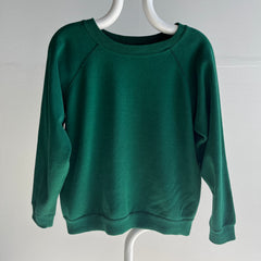 1980s Forest Green Blank Raglan with Shorter Long Sleeves - A GEM