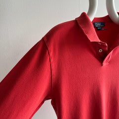 1980s Smaller Faded Red Ralph Lauren Long Sleeve Polo Shirt