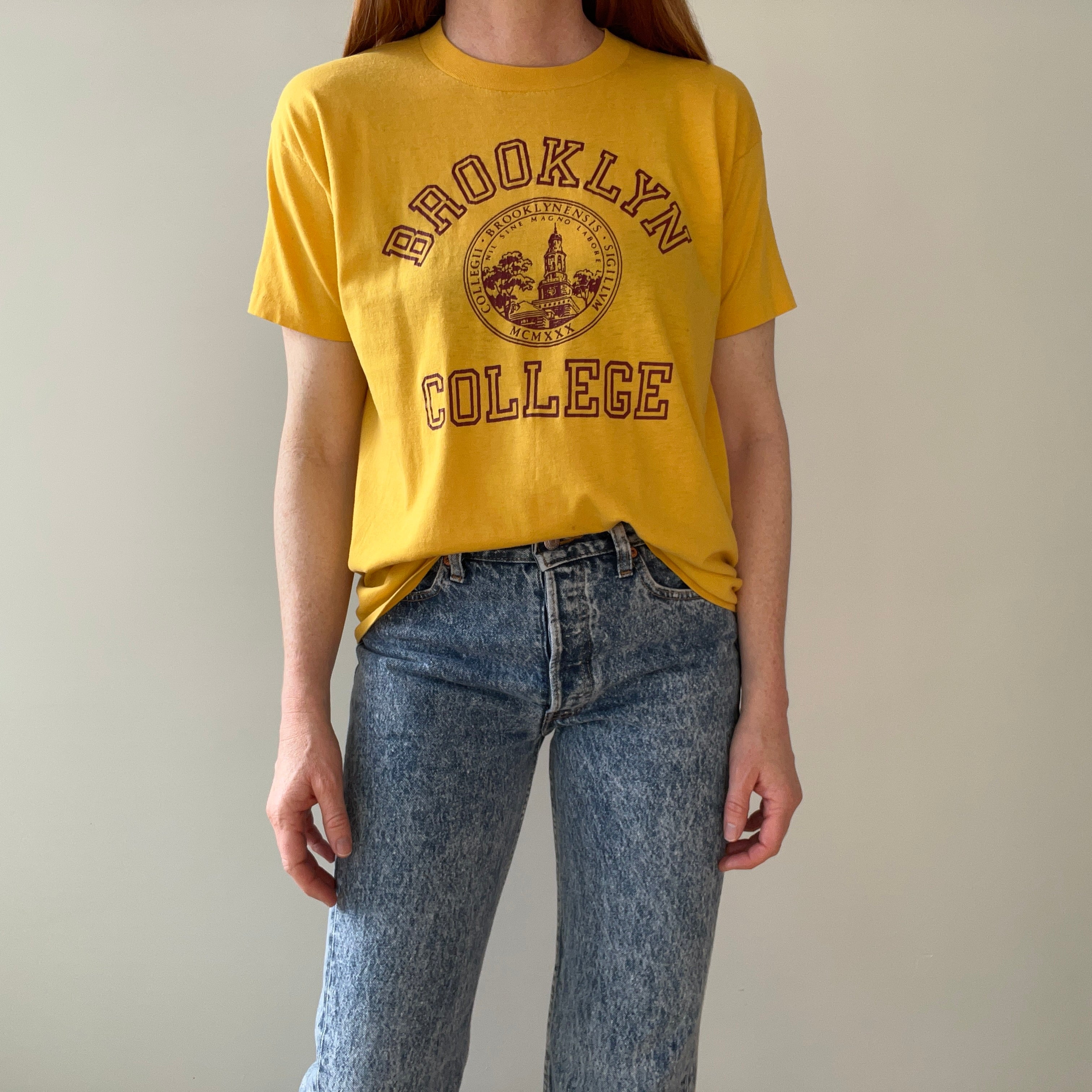 1970/80s Brooklyn College Thinned Out 50/50 T-Shirt