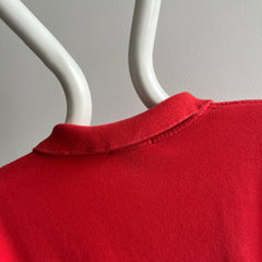 1980s Smaller Faded Red Ralph Lauren Long Sleeve Polo Shirt