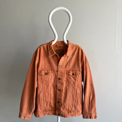 1990s USA Made Calvin Klein Dusty Orange Jean Jacket