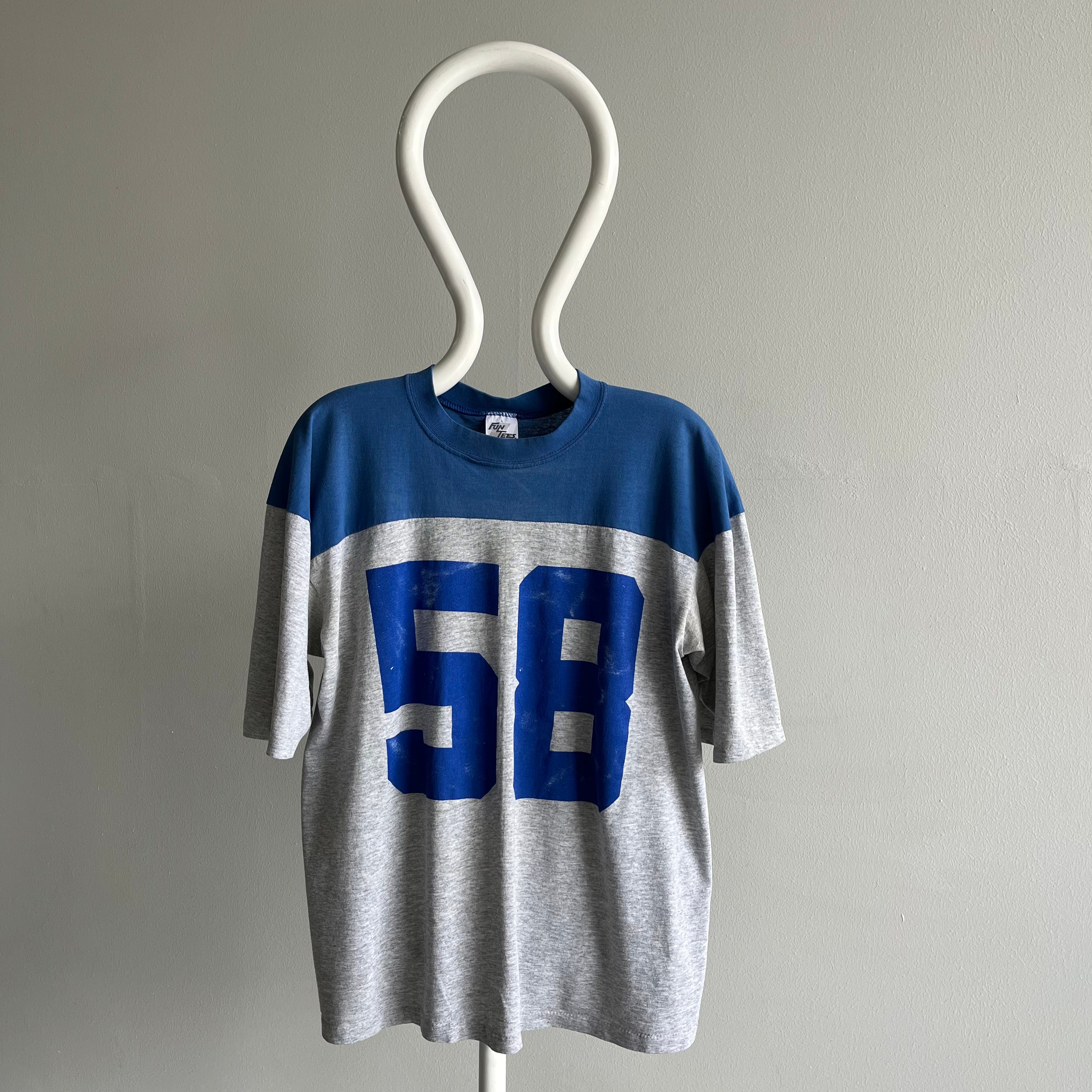 1980s No. 58 Football Color Block T-Shirt