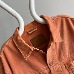 1990s USA Made Calvin Klein Dusty Orange Jean Jacket