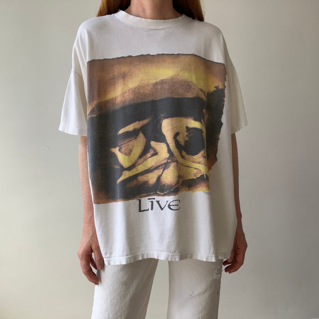 T-shirt teinté de peinture noire vierge des années 00