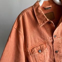 1990s USA Made Calvin Klein Dusty Orange Jean Jacket