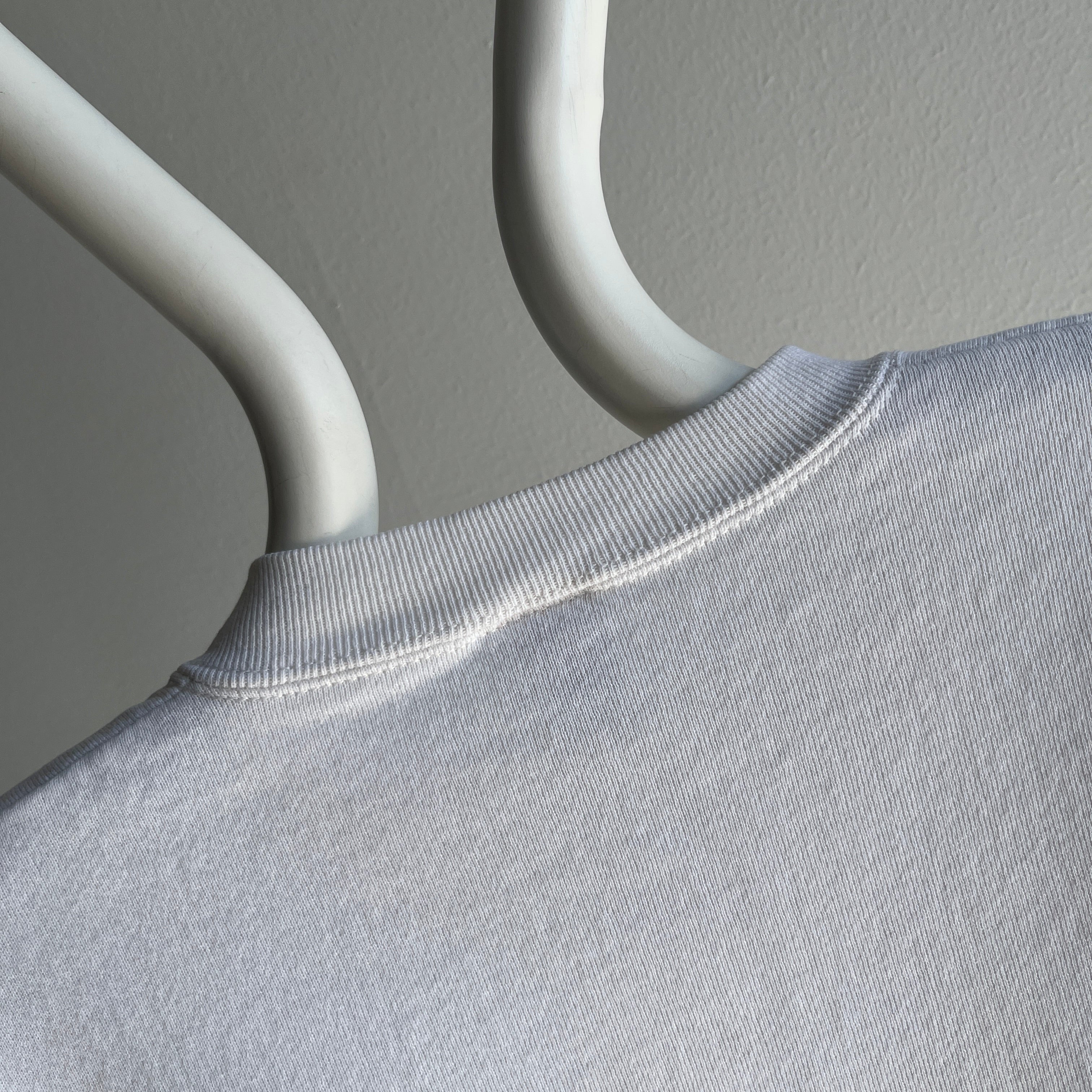 1980s Blank White Jerzees USA Made Sweatshirt - OMG