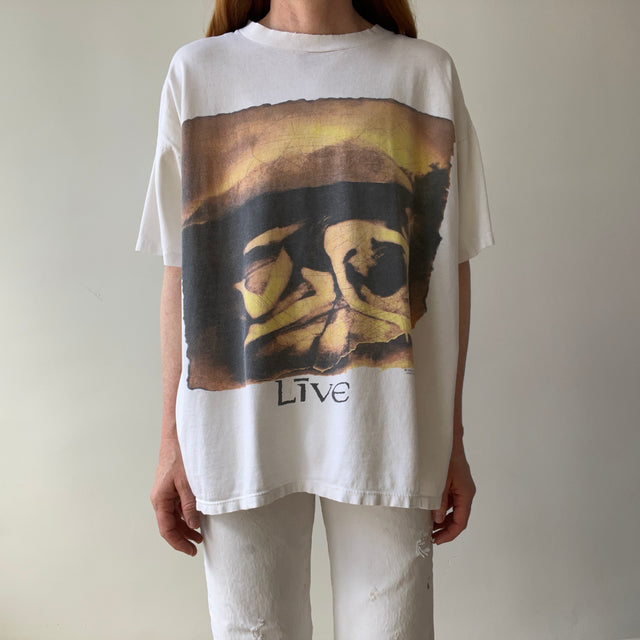 T-shirt teinté de peinture noire vierge des années 00