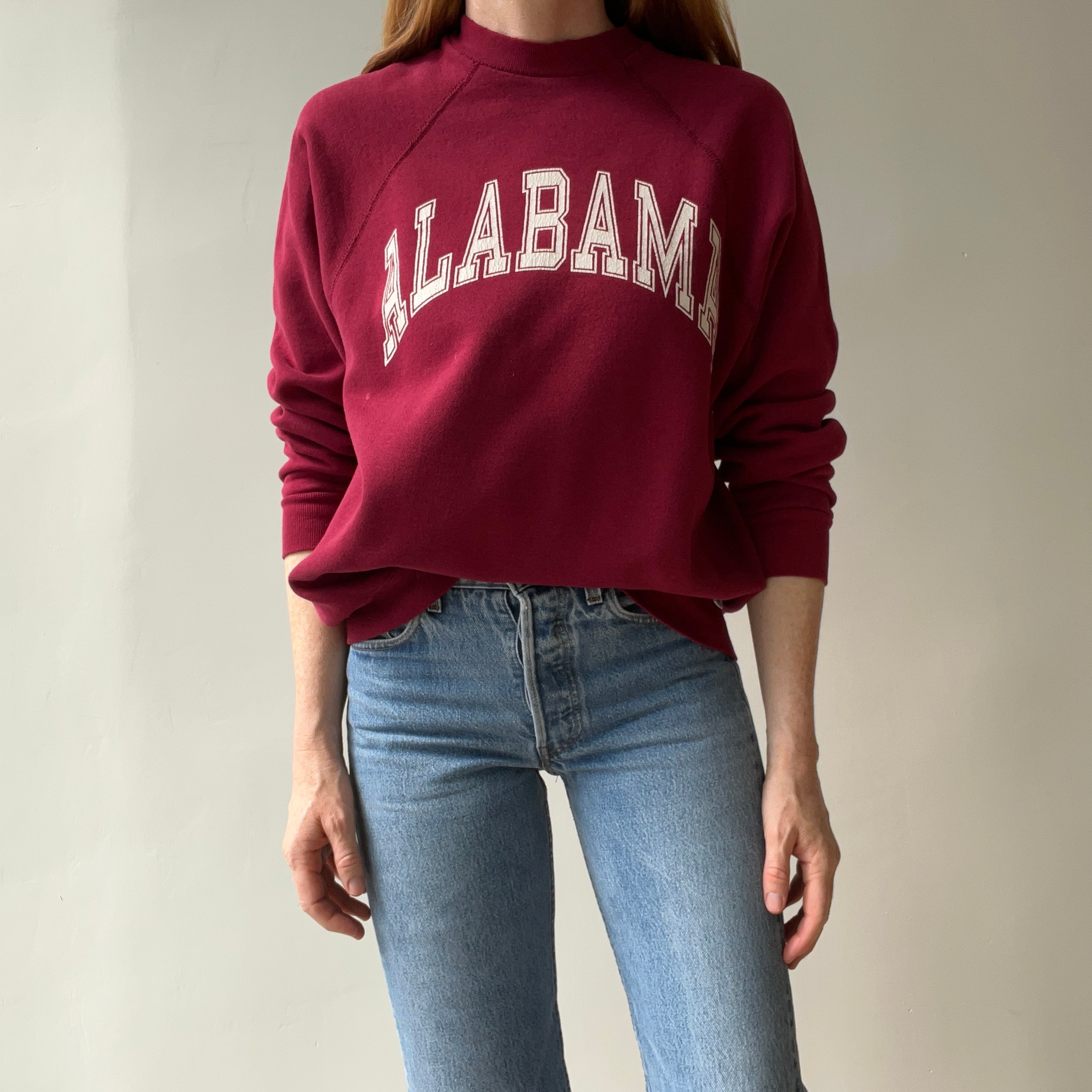 1980s Alabama Split Collar !!!!! Medium Weight Discus Sweatshirt - THIS