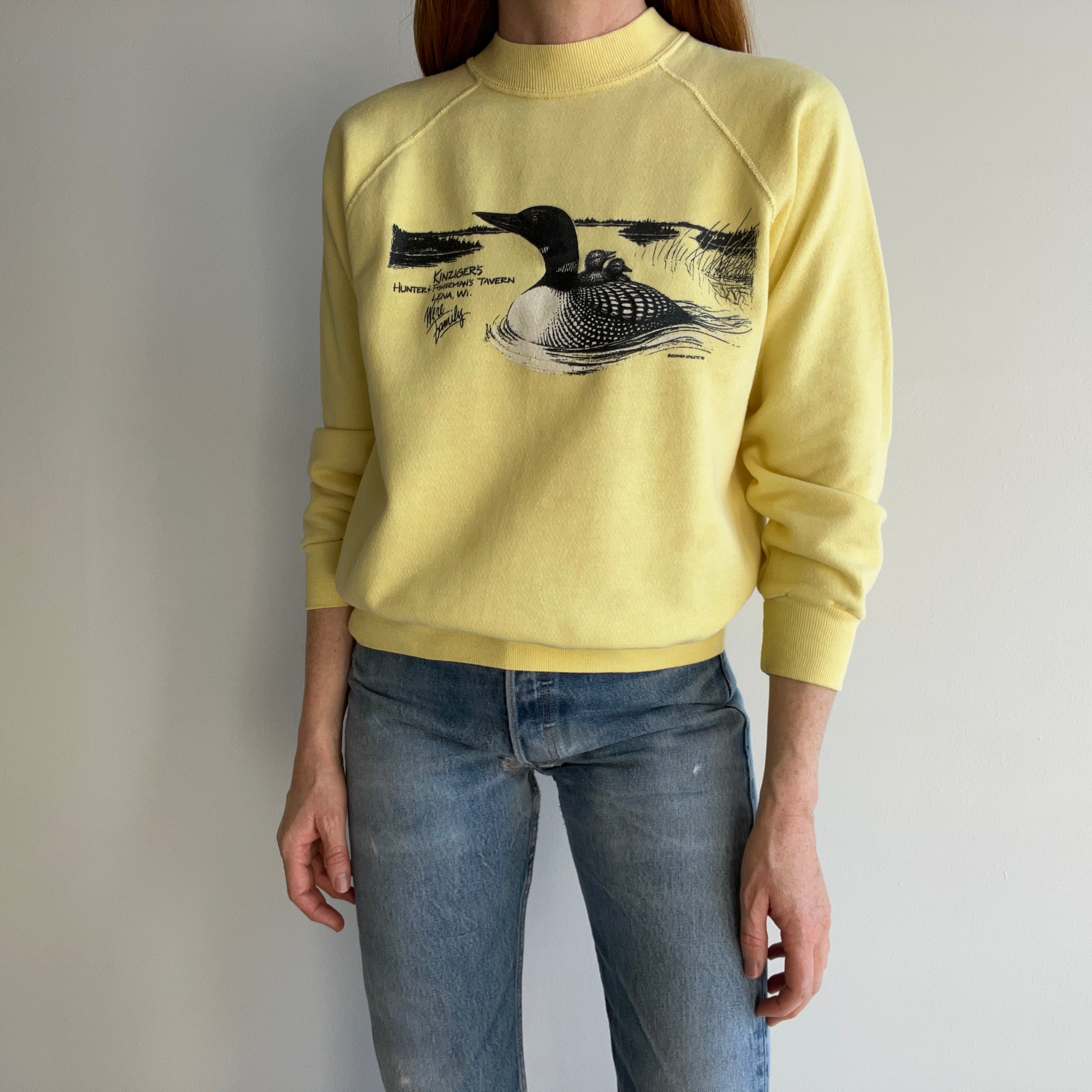 1985 Kinziger's Hunter & Fishermans Tavern - Lena, Wisconsin Duck Sweatshirt