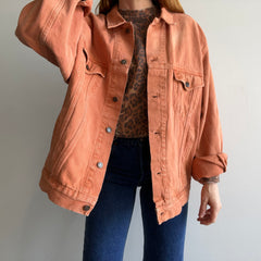 1990s USA Made Calvin Klein Dusty Orange Jean Jacket