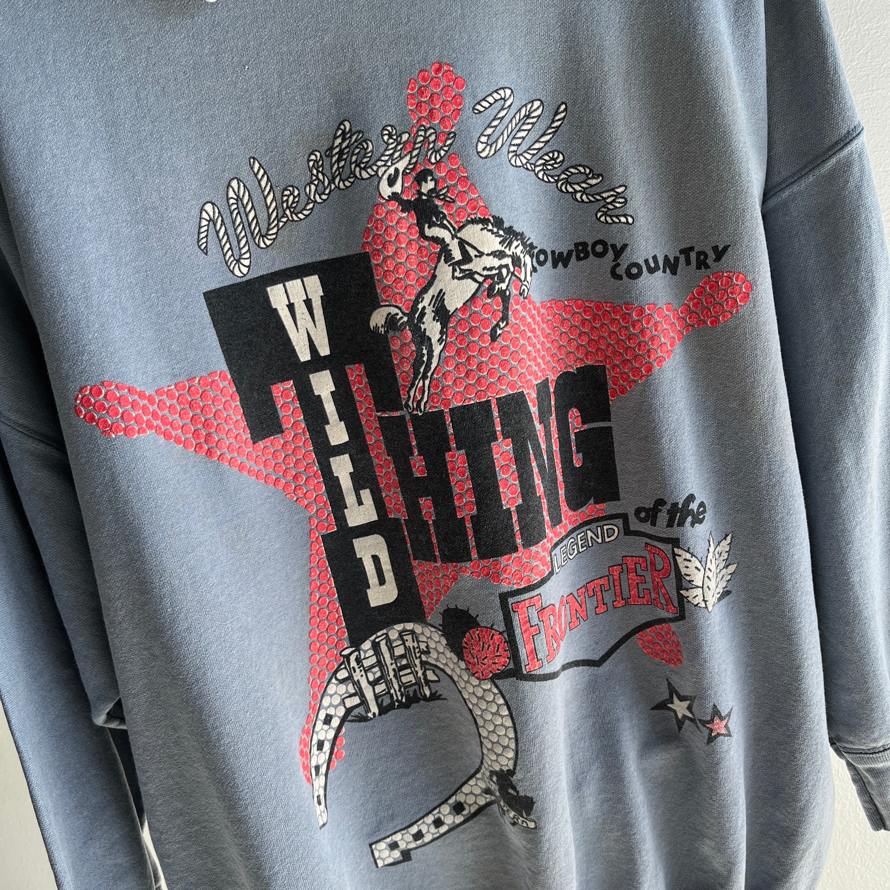 1980s Western Wear Wild Thing Polo Sweatshirt - Lots to Take in Here