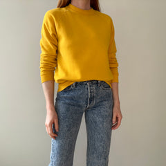 1980s Mustard/Marigold Stained Raglan Sweatshirt