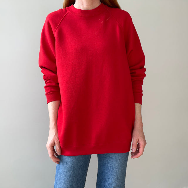 1980s Blank Nail Polish Red Cozy Sweatshirt