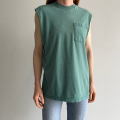 1990s FOTL Jade Green Muscle Tank Pocket T-Shirt