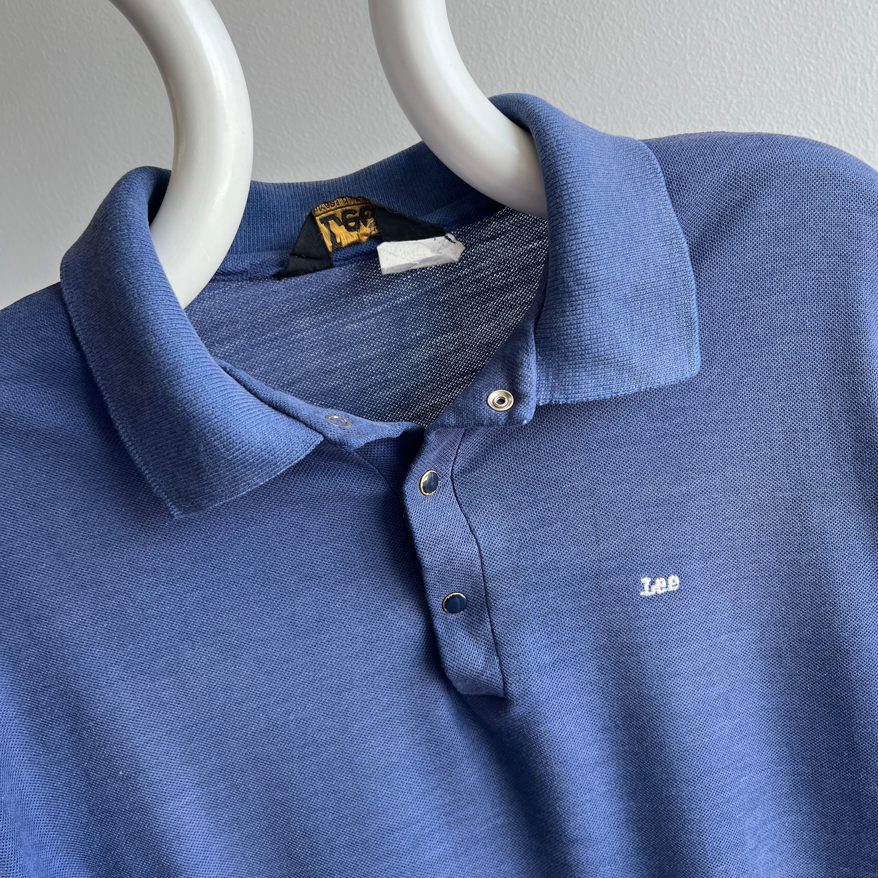 1970/80s Lee Brand Beat Up and Sun Faded Polo Shirt with Snaps!