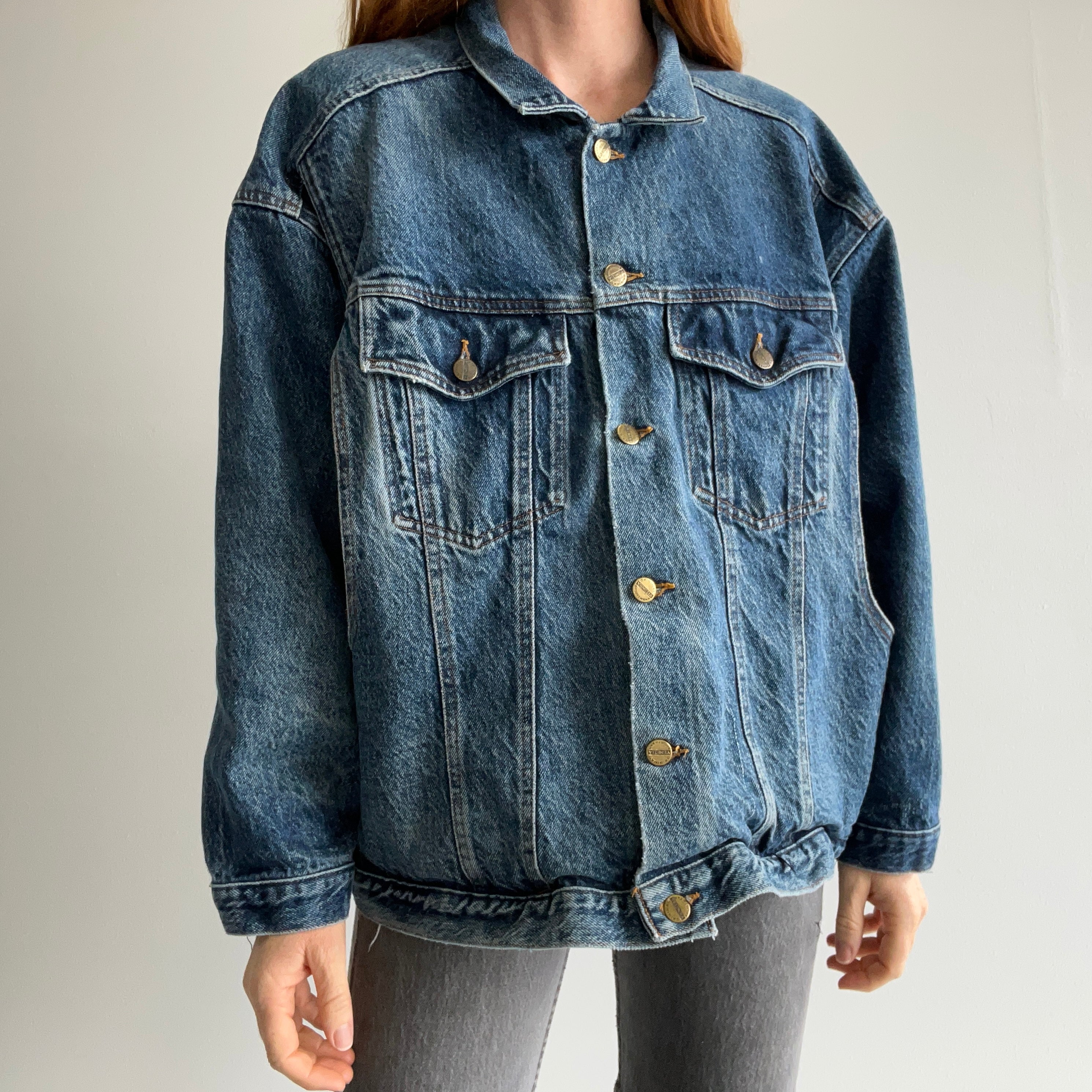 1980s Venezia Incredible Cinched Back Denim Jean Jacket - The Pockets!