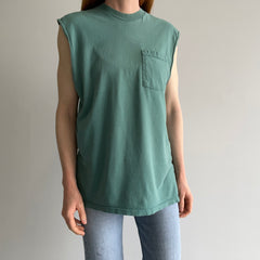 1990s FOTL Jade Green Muscle Tank Pocket T-Shirt