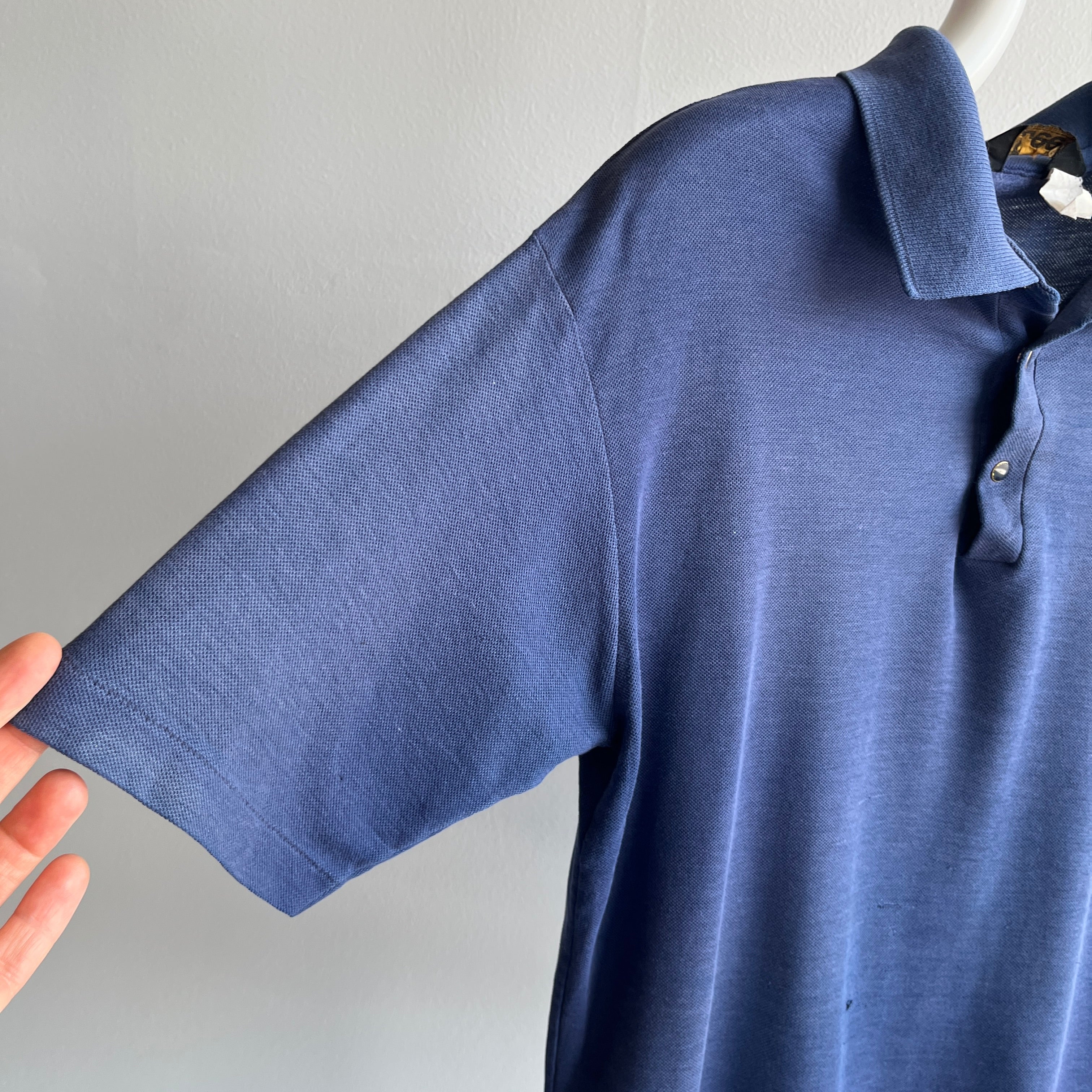 1970/80s Lee Brand Beat Up and Sun Faded Polo Shirt with Snaps!