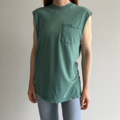 1990s FOTL Jade Green Muscle Tank Pocket T-Shirt