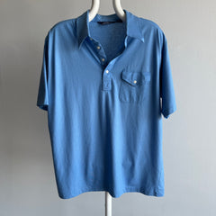 1980s Blank Sky Blue Golf Polo Shirt - Grandpa Chic