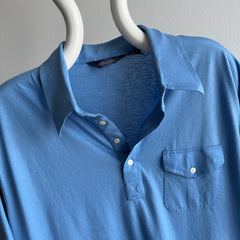 1980s Blank Sky Blue Golf Polo Shirt - Grandpa Chic