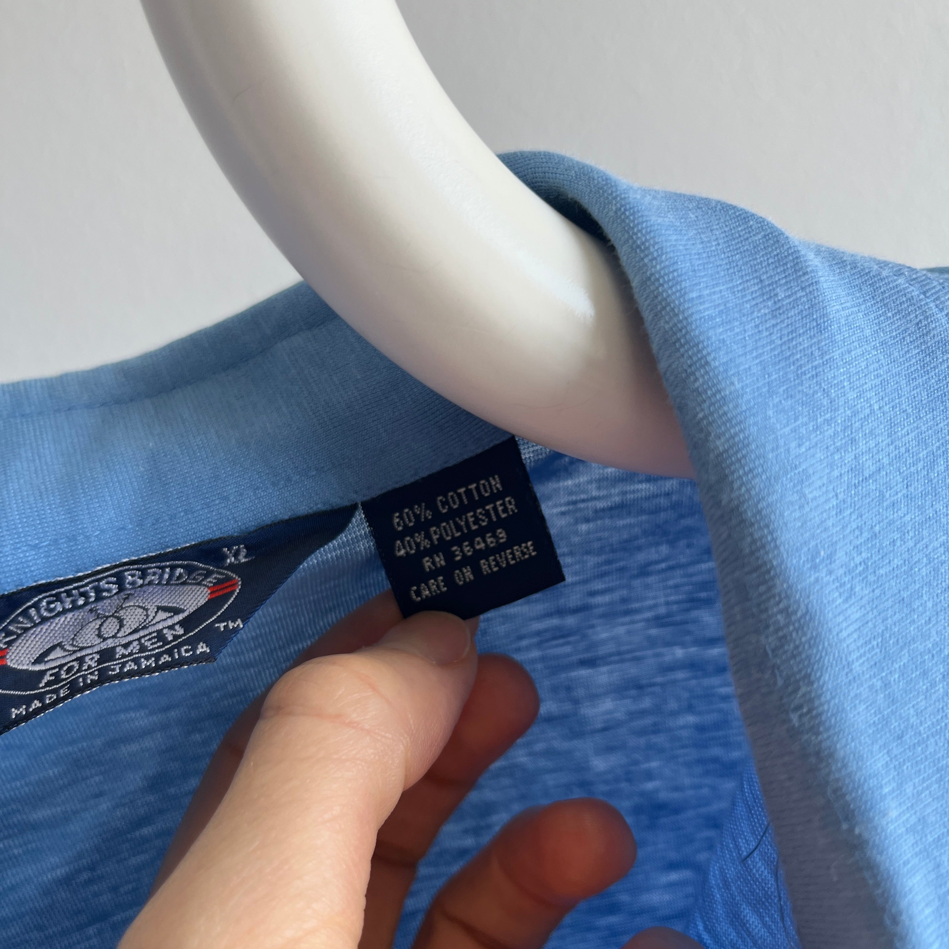 1980s Blank Sky Blue Golf Polo Shirt - Grandpa Chic