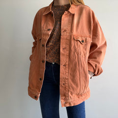 1990s USA Made Calvin Klein Dusty Orange Jean Jacket