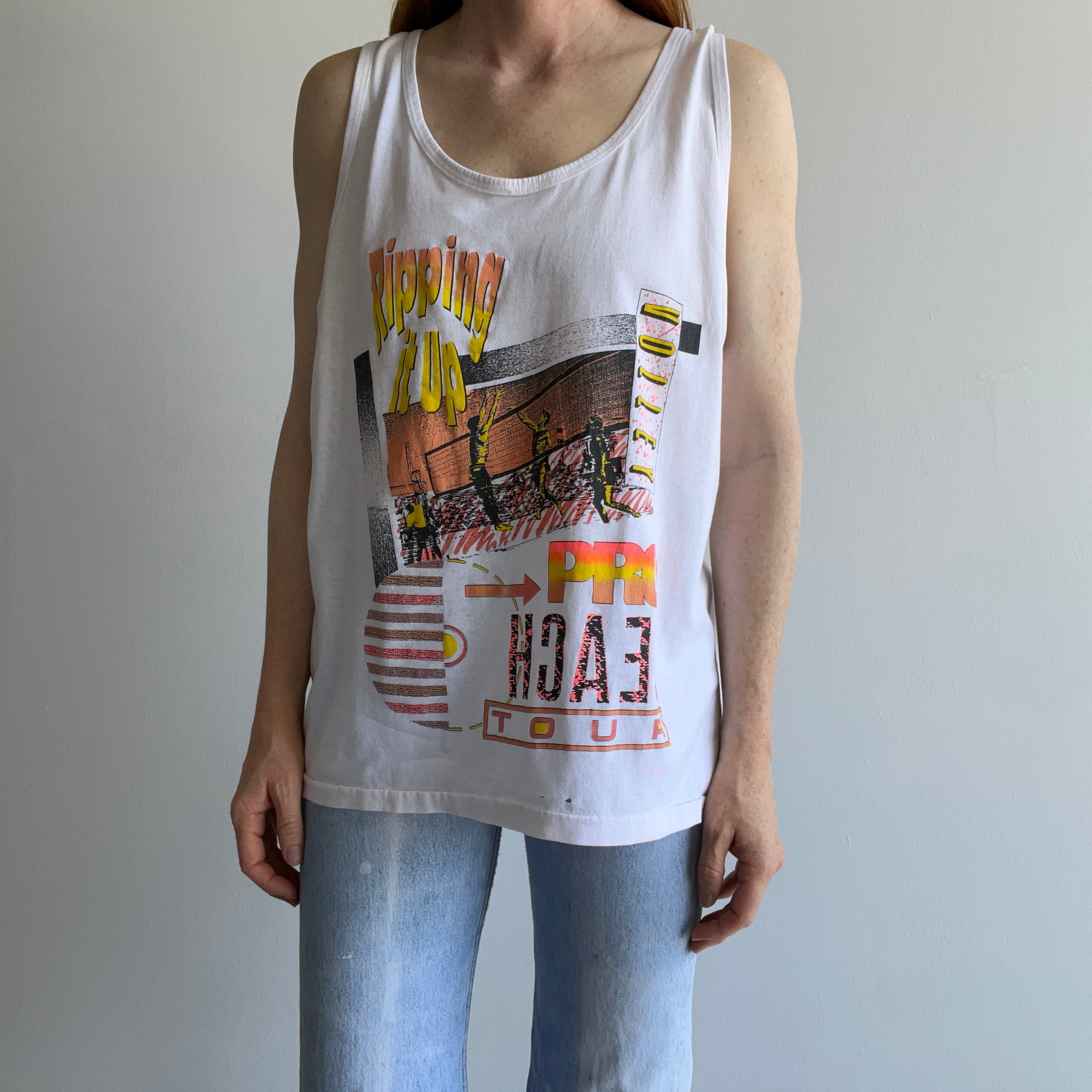 1980s Rippin' It Up Pro Beach Volleyball Tank Top