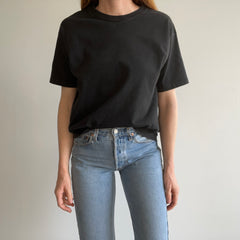 1990 Blank Black Hanes Her Way T-Shirt