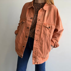 1990s USA Made Calvin Klein Dusty Orange Jean Jacket